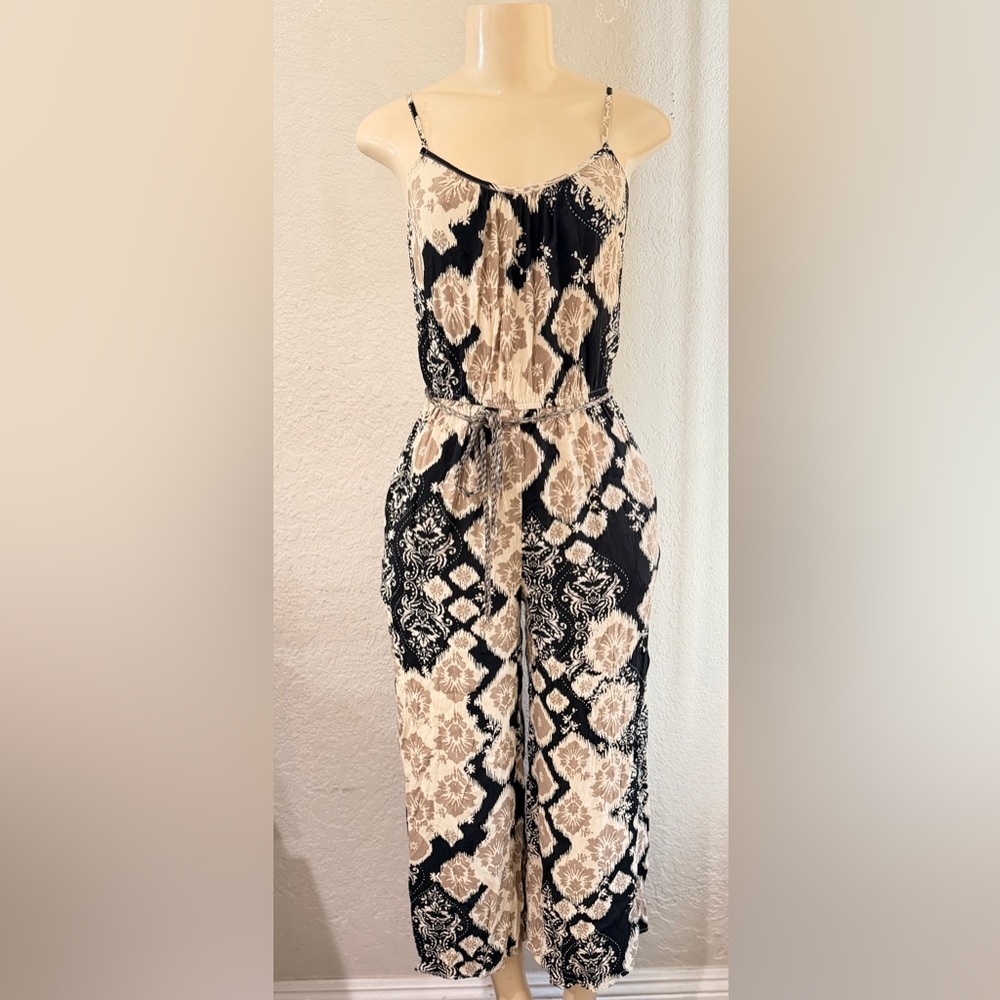 Lovestitch Boho Snake Print Midi Dress in Black & Cream size small - Picture 3 of 16